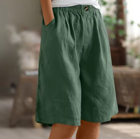 Linnen Look Bermudashort - Luchtig en Comfortabel
