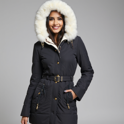 Dames Winterparka Tailleceintuur – Warmte & Elegante Functionaliteit