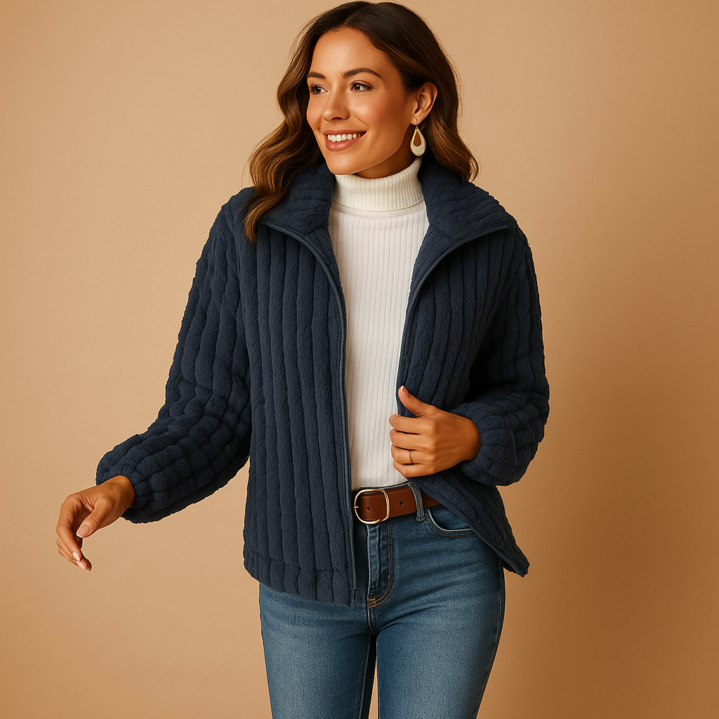 Soraya – Dames Fleece Vest Lang Met Opstaande Kraag