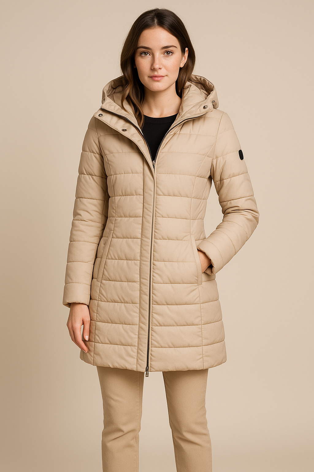 Dames Lange Puffer Jas Winter – Gewatteerde Slim Fit Waterafstotend Warm
