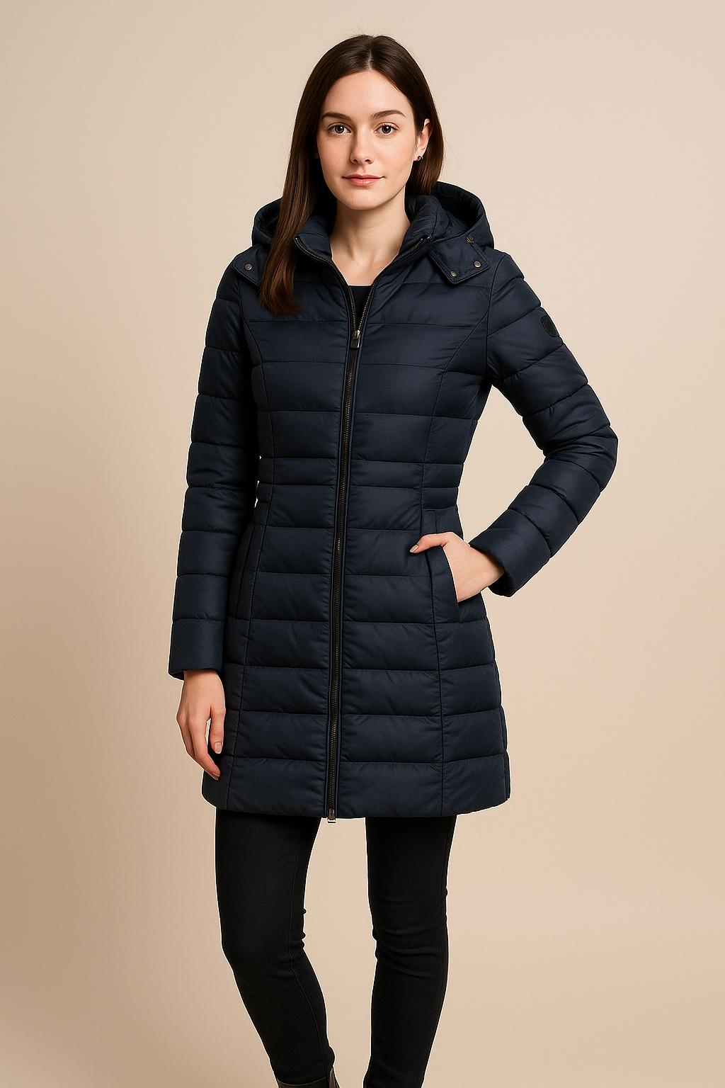Dames Lange Puffer Jas Winter – Gewatteerde Slim Fit Waterafstotend Warm