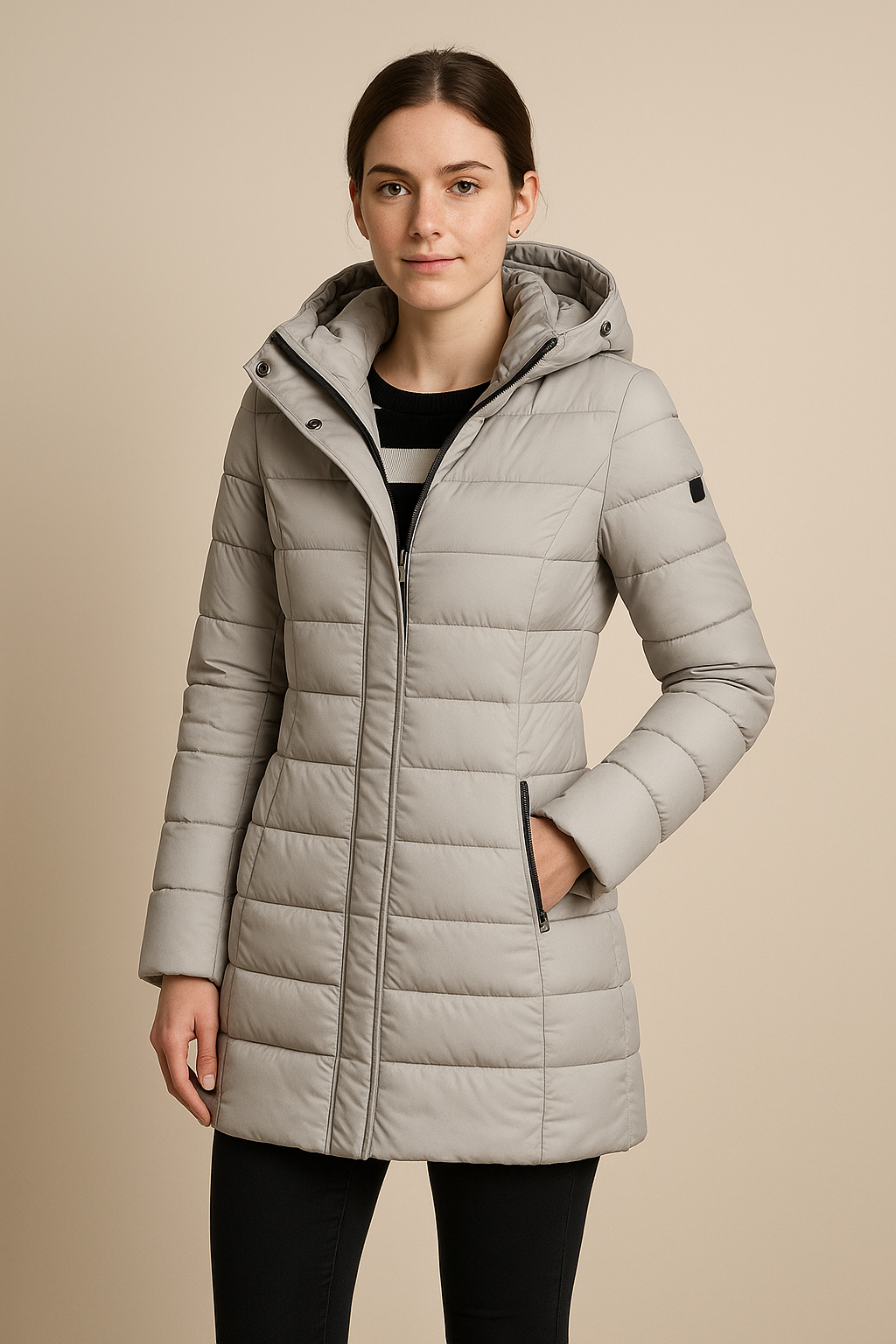 Dames Lange Puffer Jas Winter – Gewatteerde Slim Fit Waterafstotend Warm