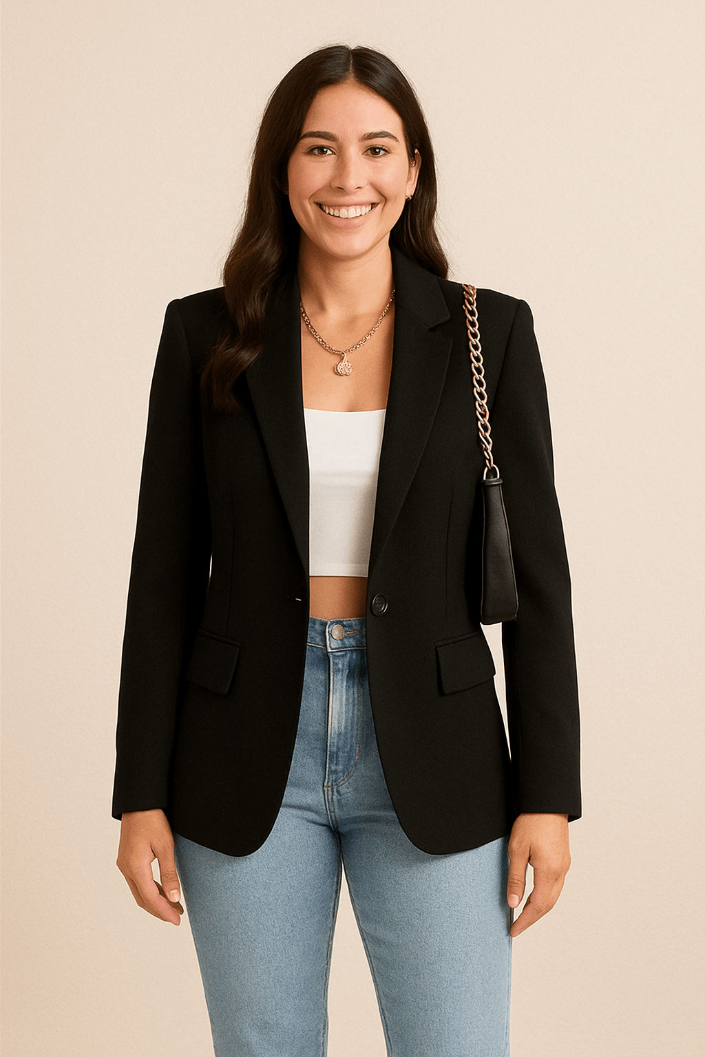 Dames Blazer Getailleerd – Elegante Blazer Dames Klassiek Revers Casual & Zakelijk