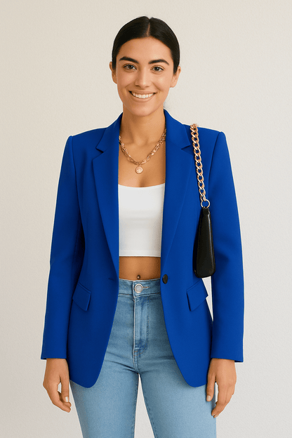 Dames Blazer Getailleerd – Elegante Blazer Dames Klassiek Revers Casual & Zakelijk