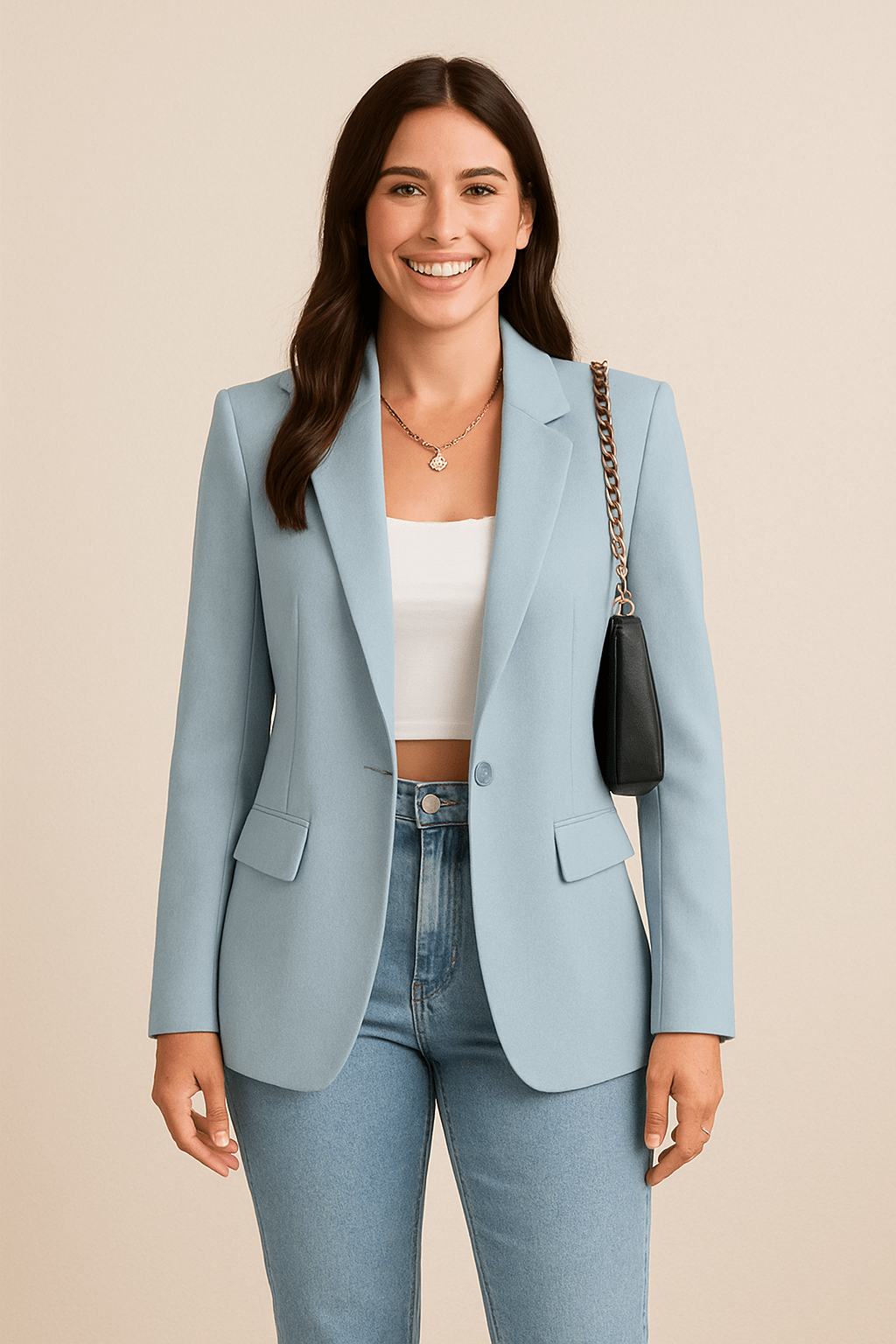 Dames Blazer Getailleerd – Elegante Blazer Dames Klassiek Revers Casual & Zakelijk