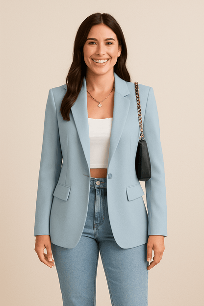 Dames Blazer Getailleerd – Elegante Blazer Dames Klassiek Revers Casual & Zakelijk
