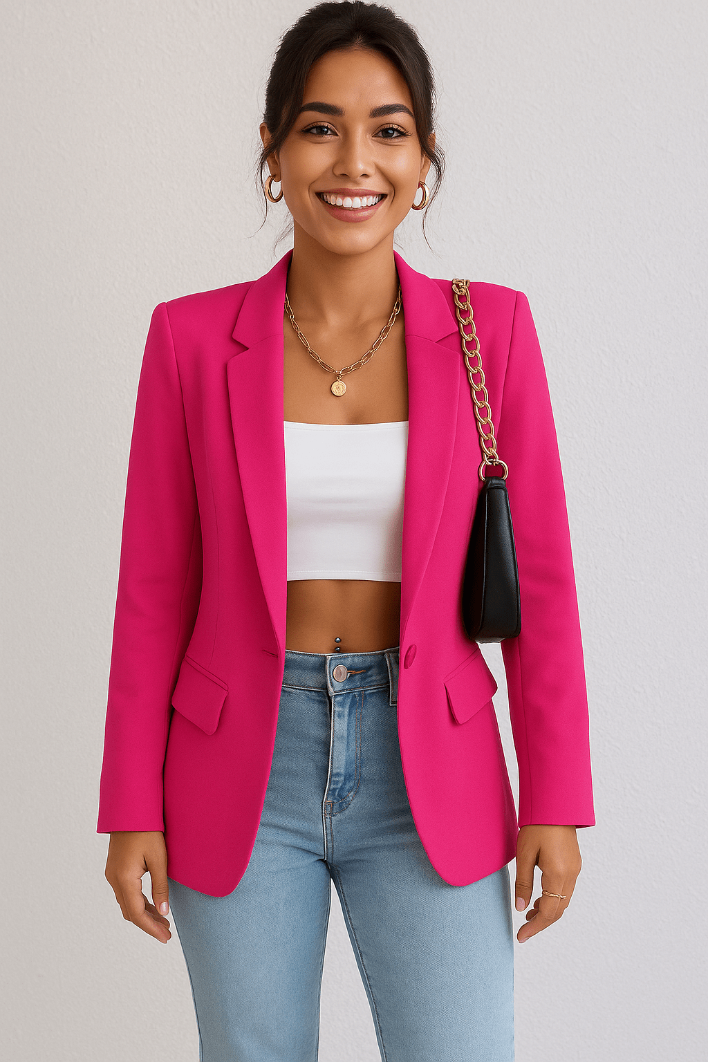 Dames Blazer Getailleerd – Elegante Blazer Dames Klassiek Revers Casual & Zakelijk