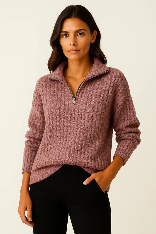 Serin Half Zip – Ontspannen stijl met zachte charme