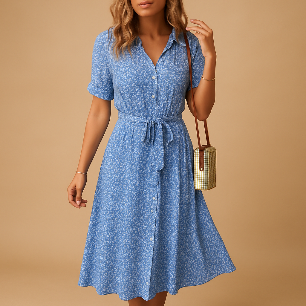 Lina jurk dames – midi-jurk met bloemenprint en zomerse charme