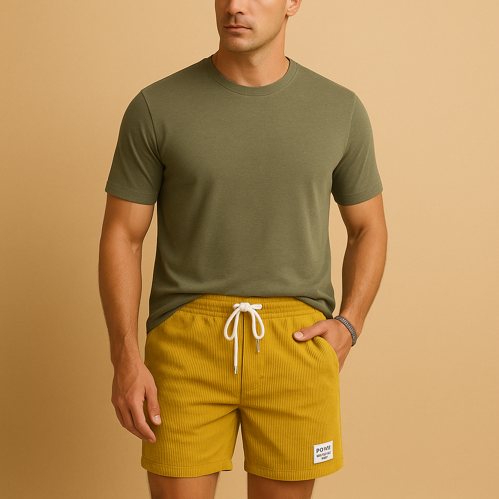 Sven short heren – casual short met gestructureerde stof en ontspannen pasvorm