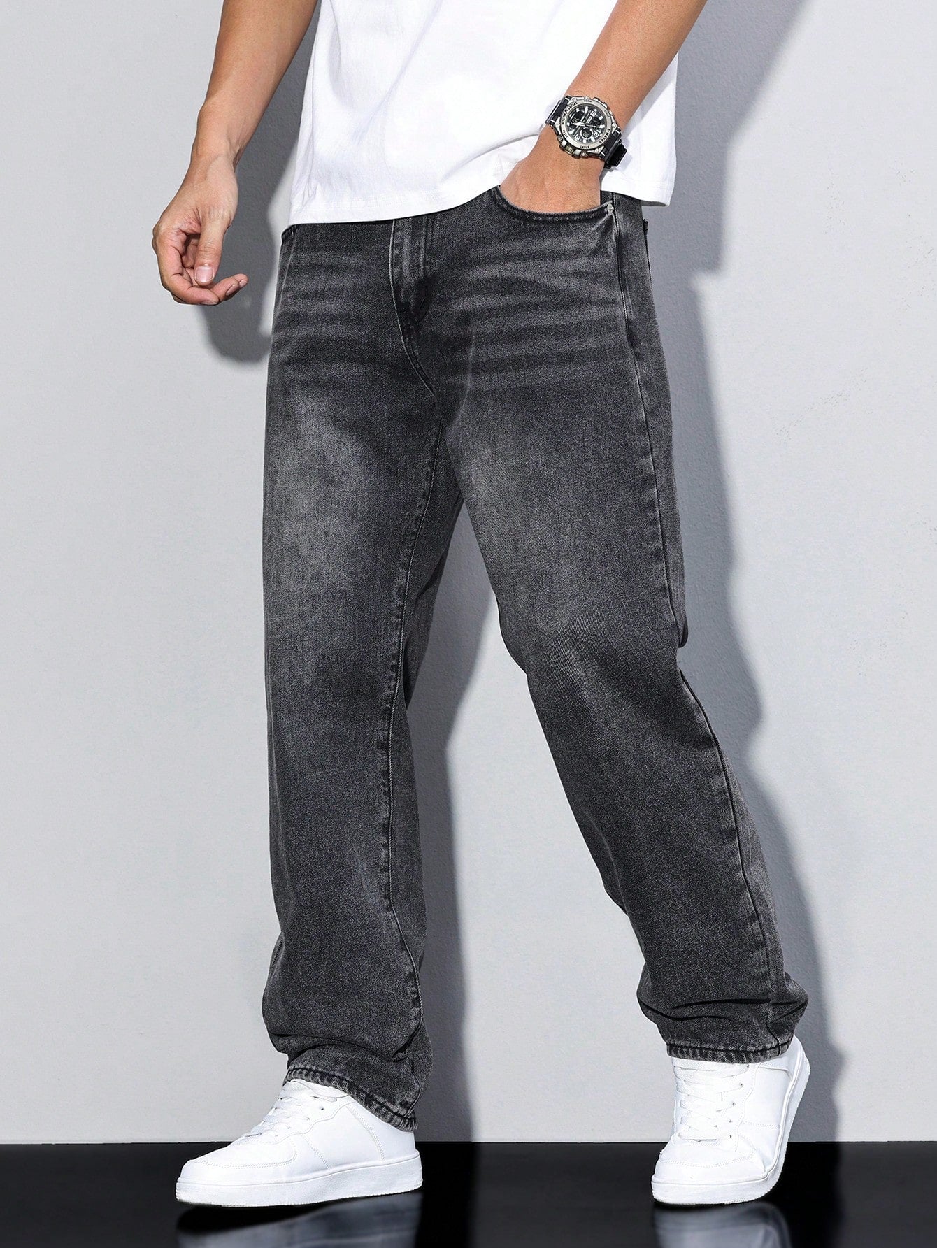 Heren Baggy Jeans – Losse Spijkerbroek Heren Relaxed Fit Streetwear Casual