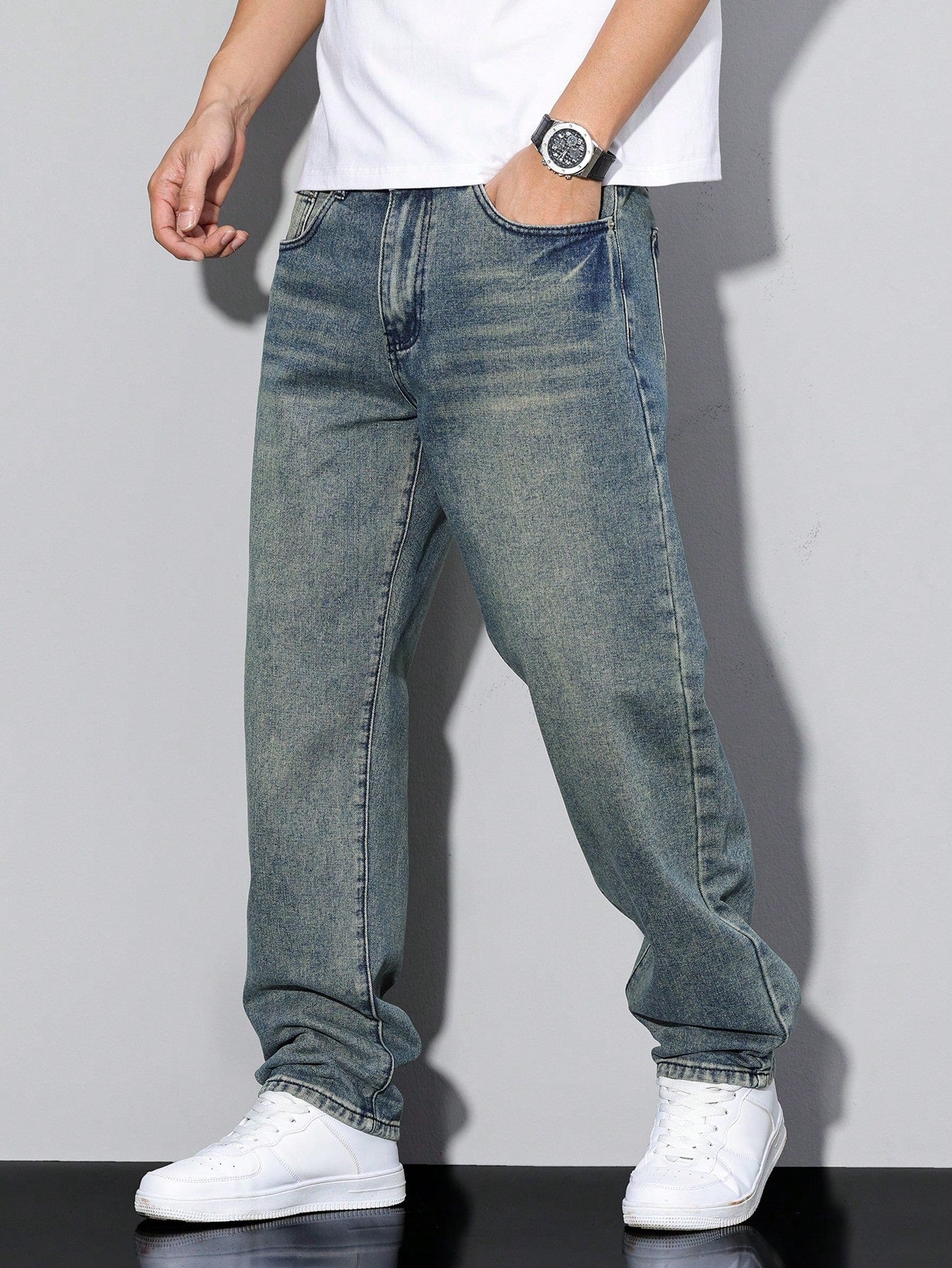 Heren Baggy Jeans – Losse Spijkerbroek Heren Relaxed Fit Streetwear Casual