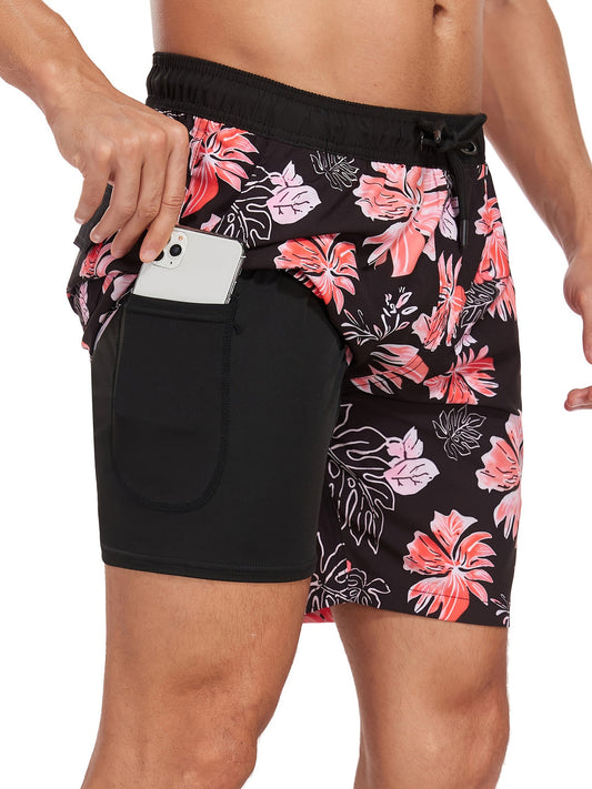 Rio – Zwembroek Heren Zomer Flamingo Print Zwemshort Heren Strandbroek