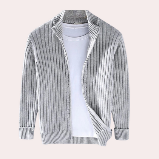 Marek – Heren Vest met Rits Gebreid Vest Casual Trui