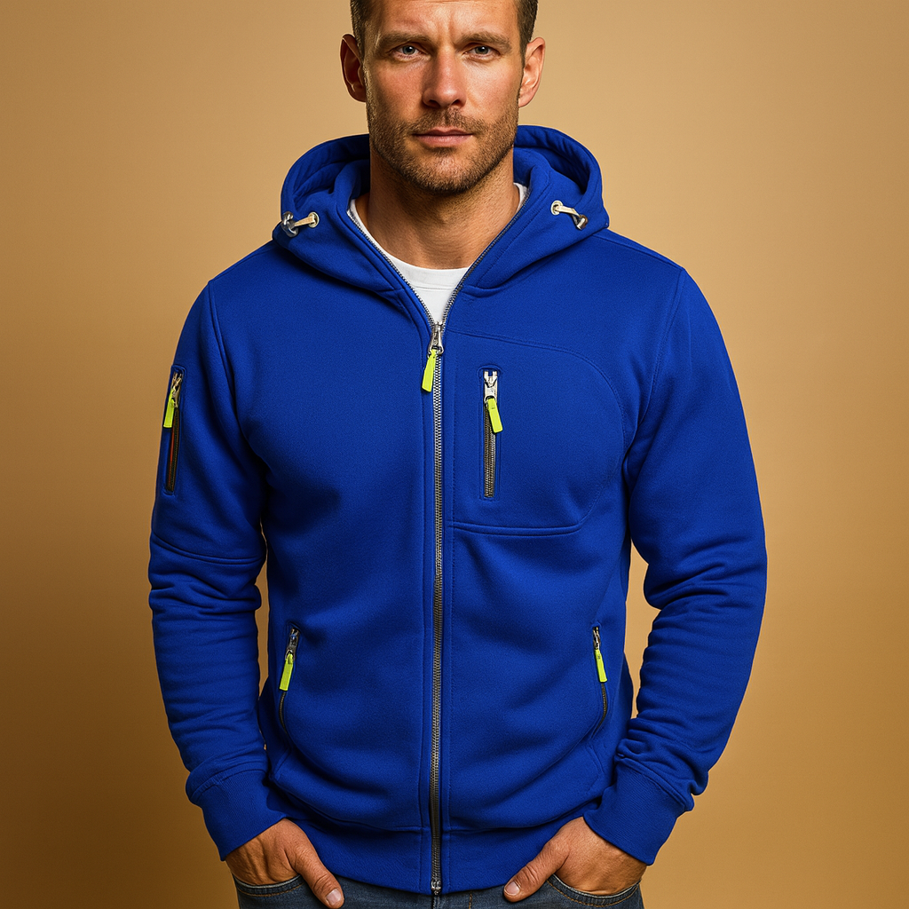 Heren Hoodie Met Rits – Comfortabele Zip Hoodie Heren Warm Casual Sport