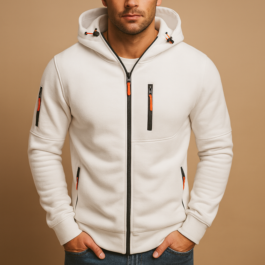 Heren Hoodie Met Rits – Comfortabele Zip Hoodie Heren Warm Casual Sport