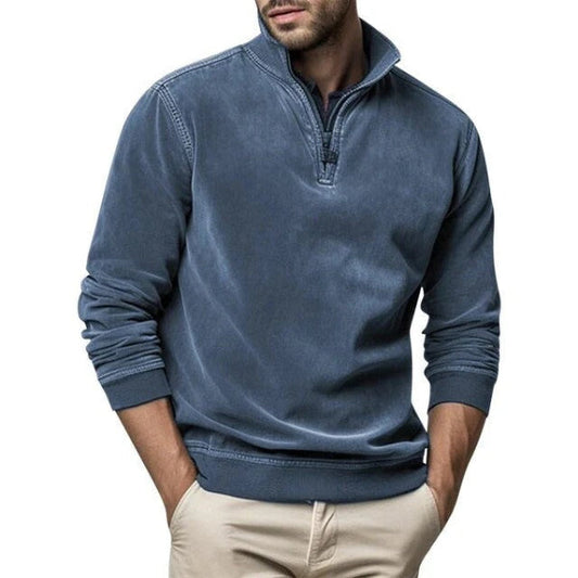 Heren Fleece Pullover – Warme Fleece Trui Heren Met Kwart Rits Comfort & Casual