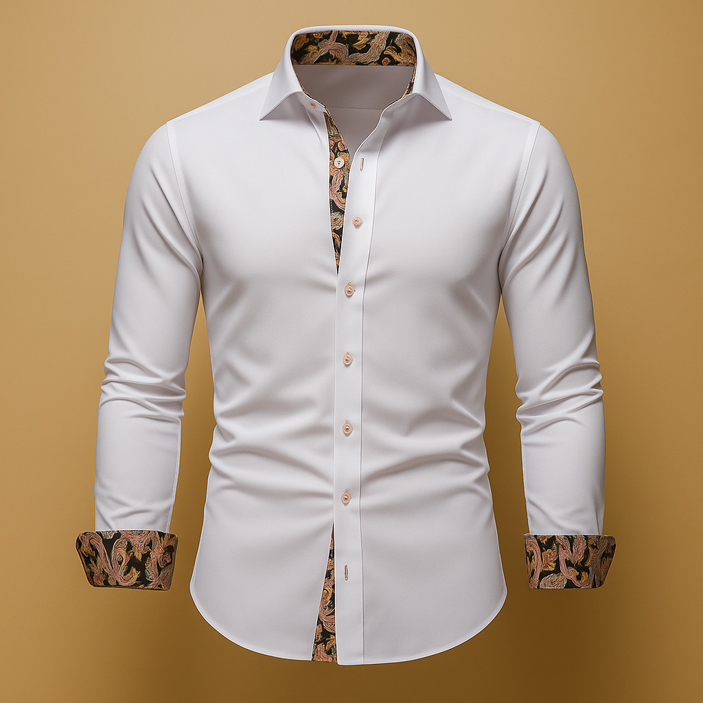 Heren Overhemd Lange Mouw Slim Fit Casual Zakelijk