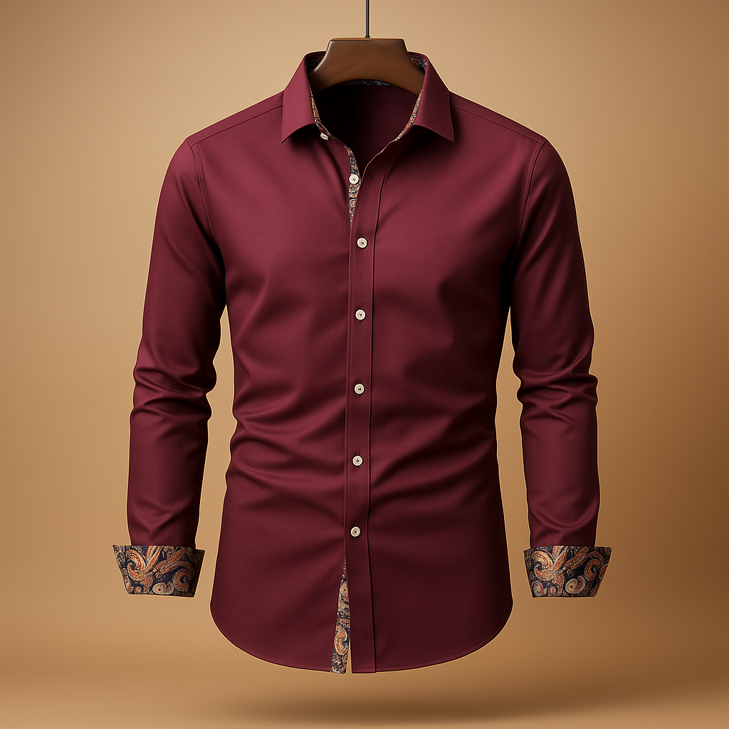 Heren Overhemd Lange Mouw Slim Fit Casual Zakelijk