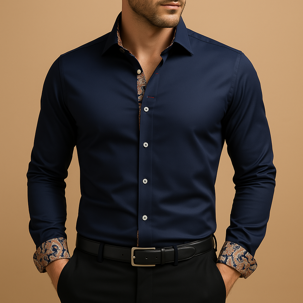 Heren Overhemd Lange Mouw Slim Fit Casual Zakelijk