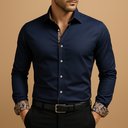 Heren Overhemd Lange Mouw Slim Fit Casual Zakelijk