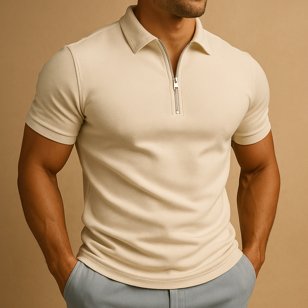 Mauro polo heren – stijlvolle polo met ritssluiting en modern design
