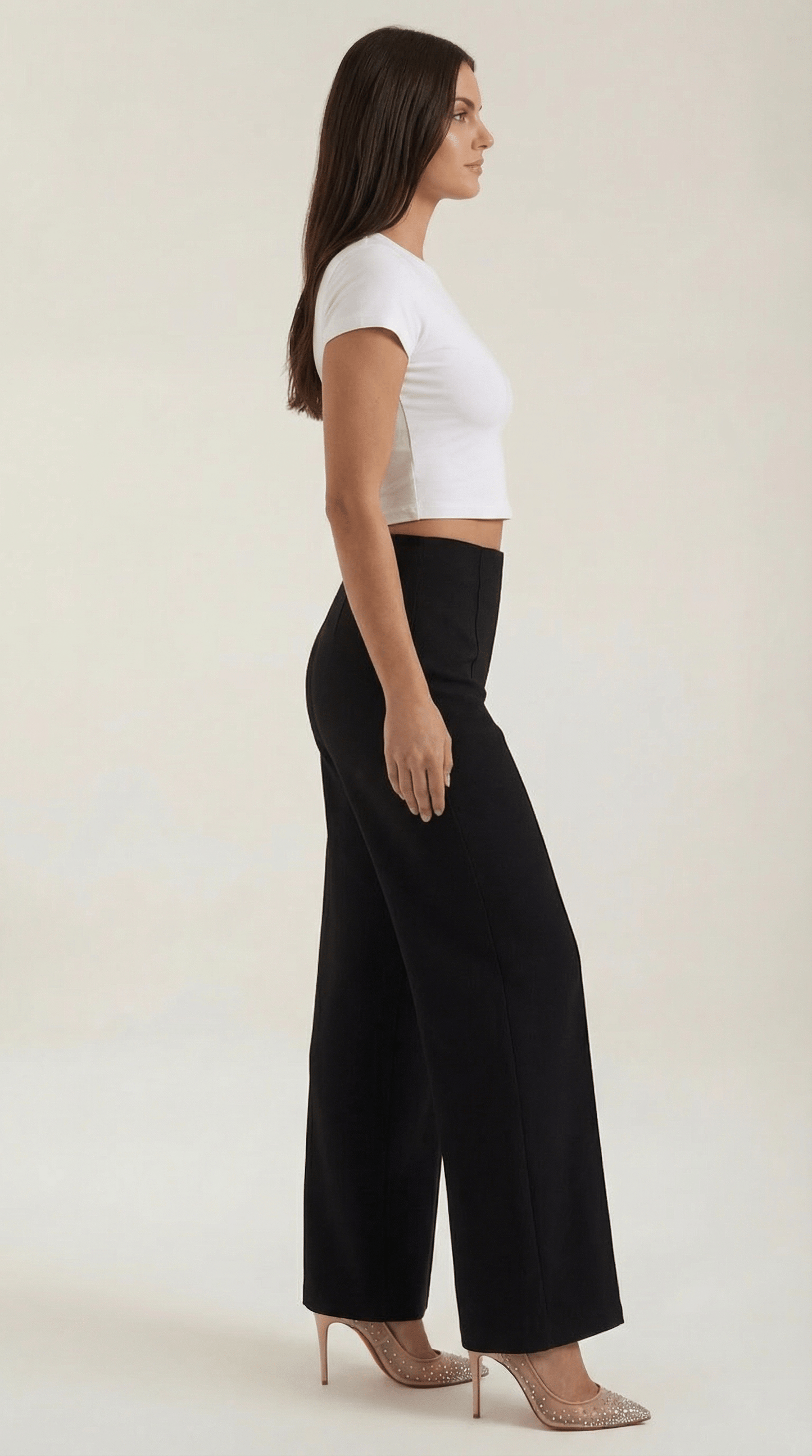 Dames Pantalon Wide Leg – Hoge Taille Elegant
