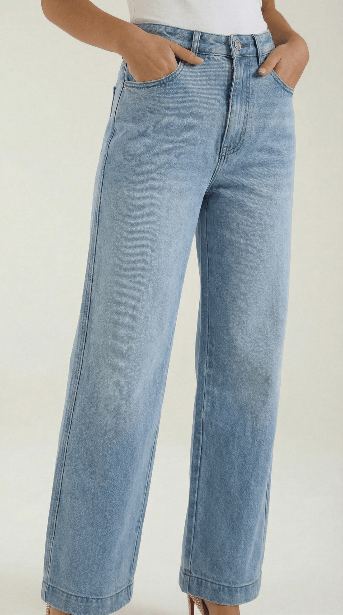 Dames Wide Leg Jeans – Hoge Taille Denim