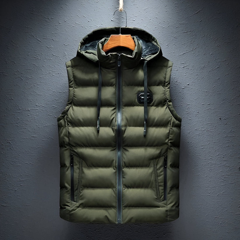 Marzio – Heren Bodywarmer Met Capuchon Modern Lichtgewicht Gewatteerd