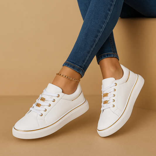 Liva Sneakers – Tijdloze elegantie met een gouden randje